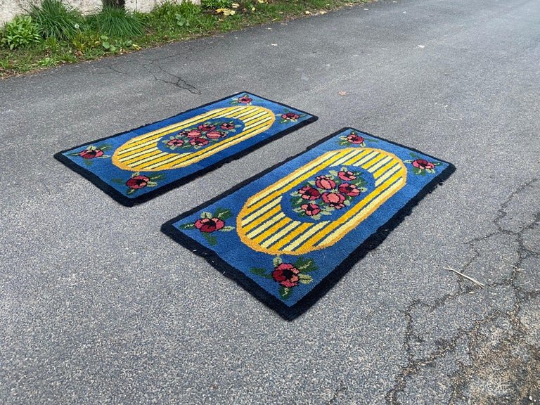 Paire De Tapis Art Deco En Laine, Circa 1930-photo-2