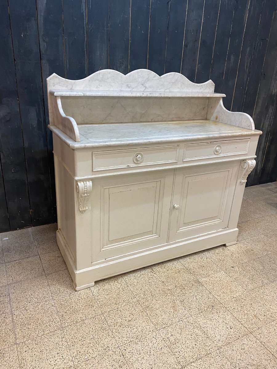 Meuble De Salle De Bain En Bois Patiné Circa 1900-photo-2