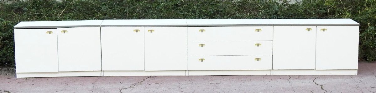 Suite Of 4 Modules That Can Form A Large Sideboard Circa 1970-photo-1