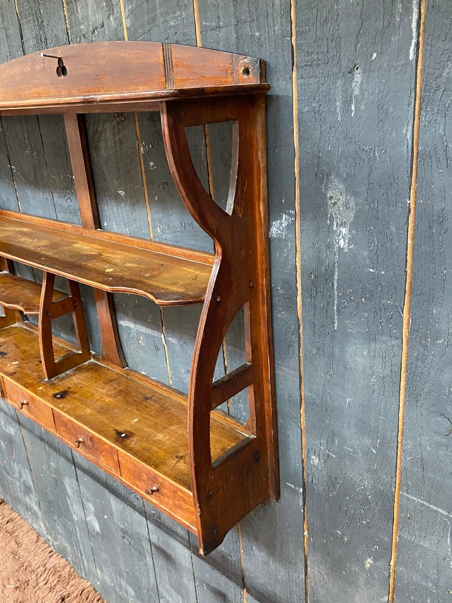 Art Nouveau Period Shelf In Stained Beech Circa 1900-photo-3