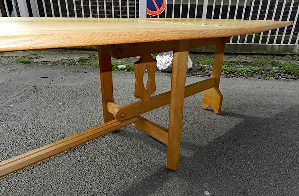 Guillerme Et Chambron , Grande Table "portefeuille" Circa 1970 , 118 Et 236 Cm,  Votre Maison-photo-2