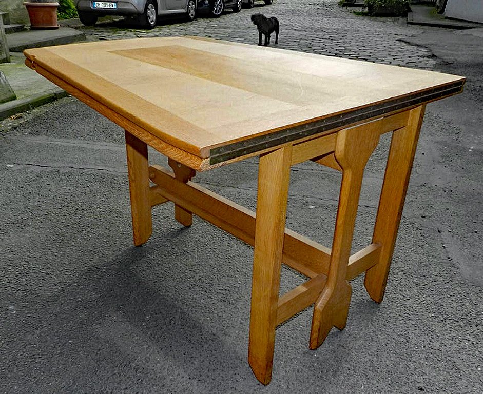 Guillerme Et Chambron , Grande Table "portefeuille" Circa 1970 , 118 Et 236 Cm,  Votre Maison-photo-3