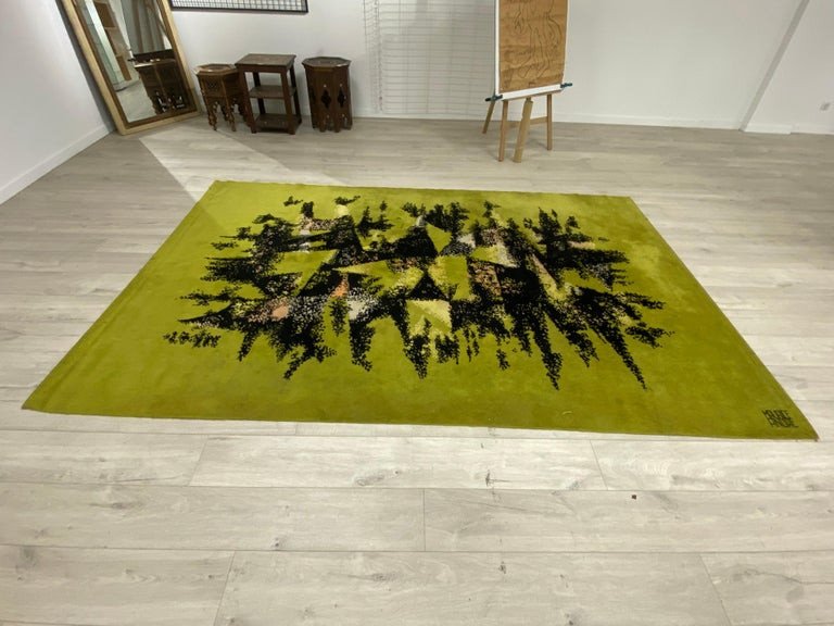 Maurice André, Wool Rug Signed Circa 1950/1960-photo-1