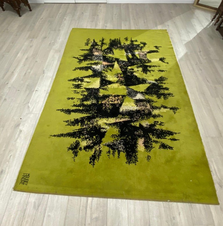 Maurice André, Wool Rug Signed Circa 1950/1960-photo-2