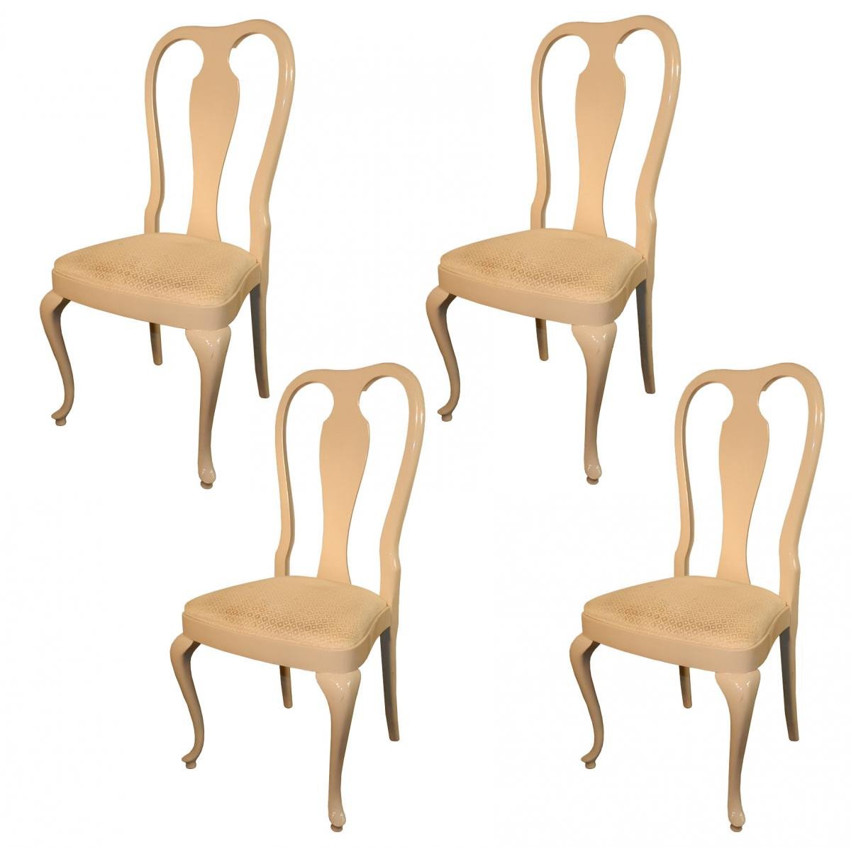 Rocco Turzi Decoration, 4 Queen Ann Style Chairs, 1980