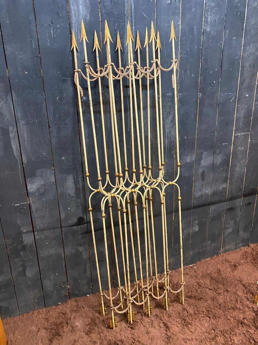 Large Double Separation Grilles Decorated With Spears And Cords, Art Deco Work 1940-photo-6