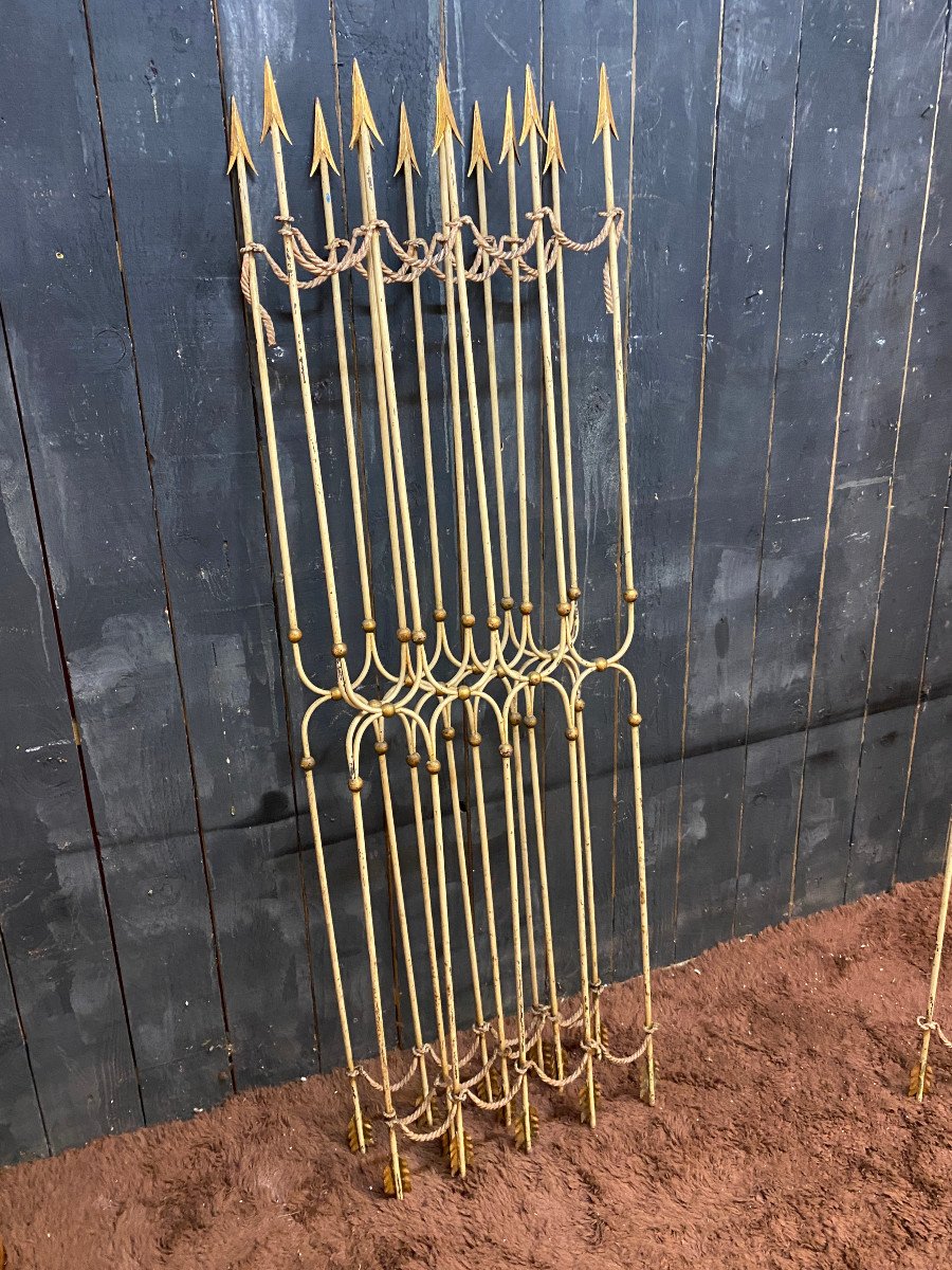 Large Double Separation Grilles Decorated With Spears And Cords, Art Deco Work 1940-photo-7