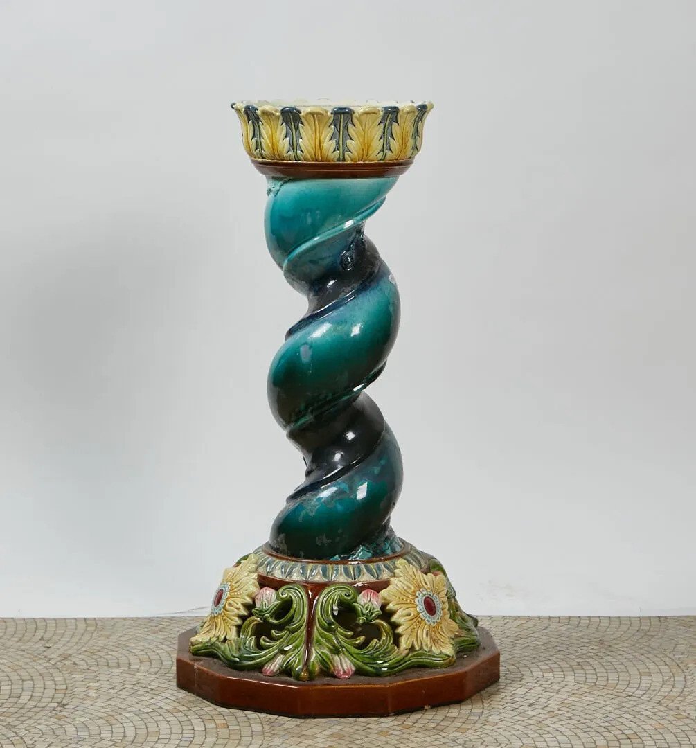 Twisted Ceramic Column, Circa 1900-photo-3