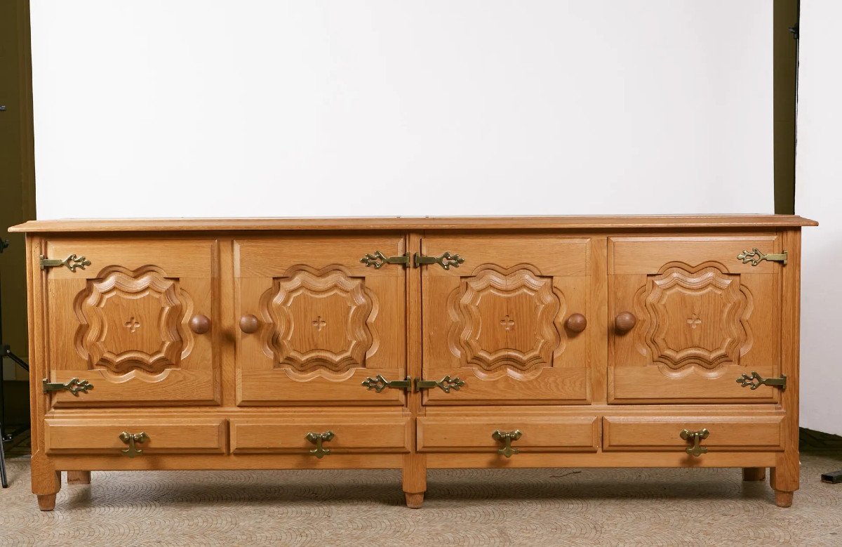 Guillerme Et Chambron , Grande Enfilade En Chêne, Edition Votre Maison Circa 1970