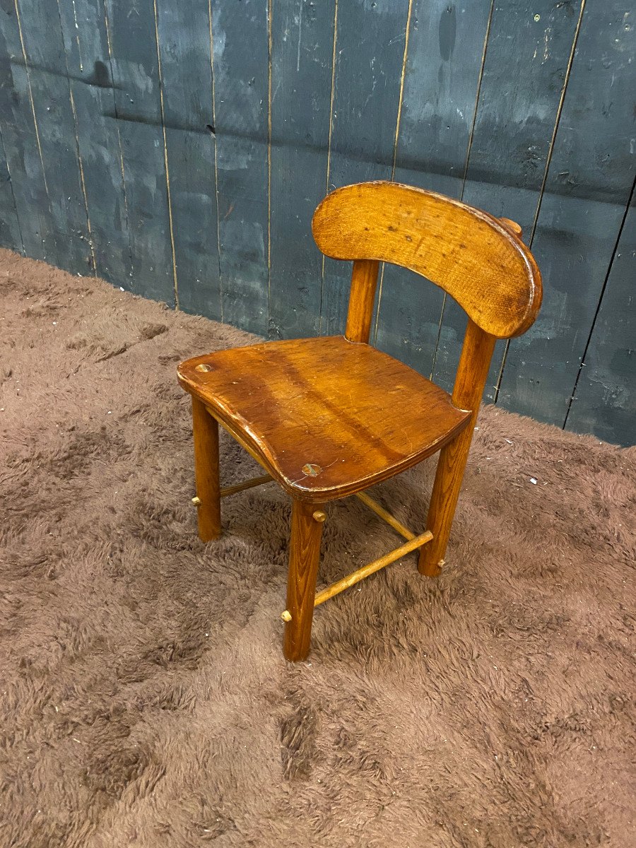  Small Vintage Children's Chair, In The Style Of Pierre Gautier-delaye Circa 1950/1960-photo-3