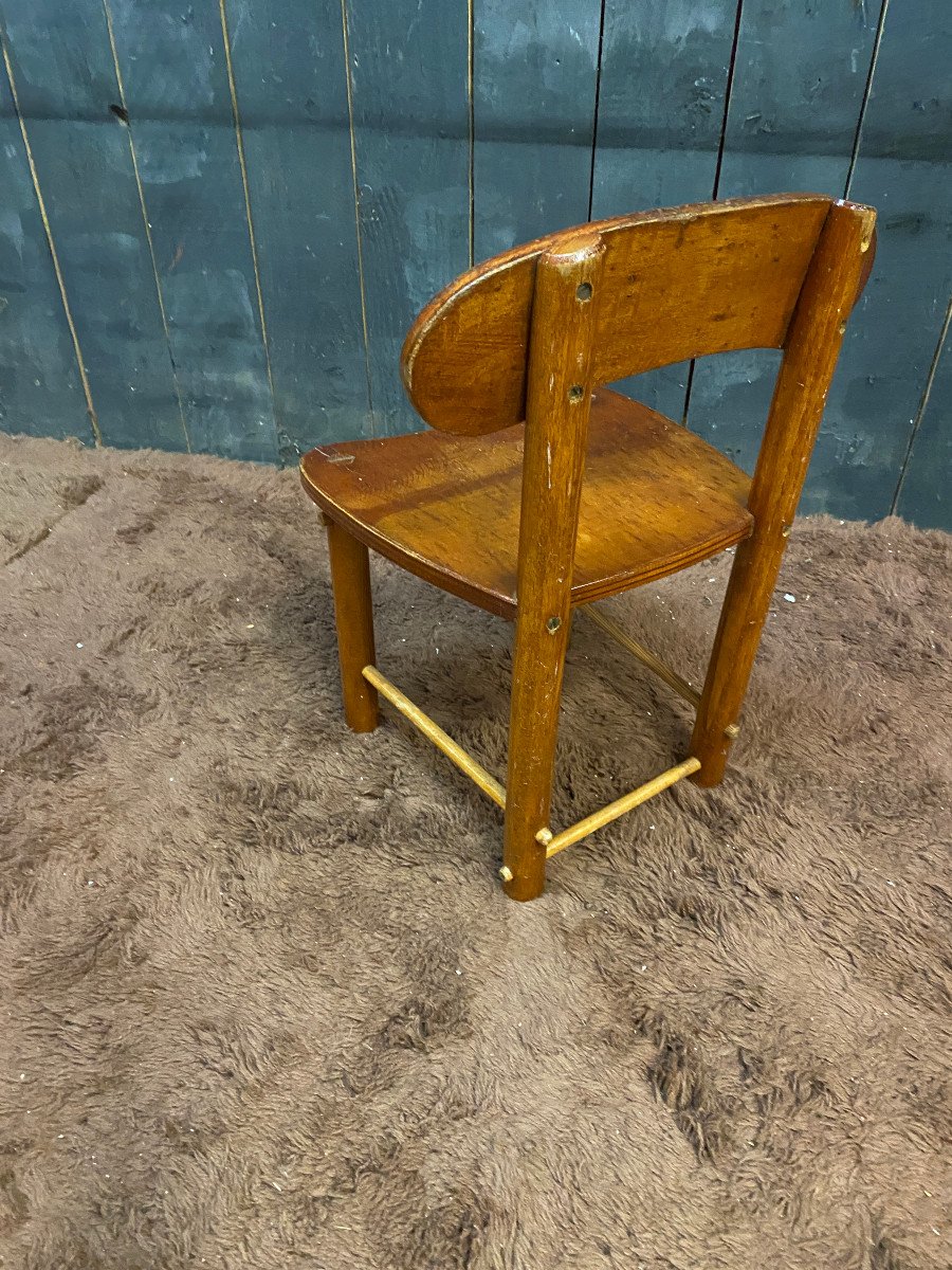  Small Vintage Children's Chair, In The Style Of Pierre Gautier-delaye Circa 1950/1960-photo-1