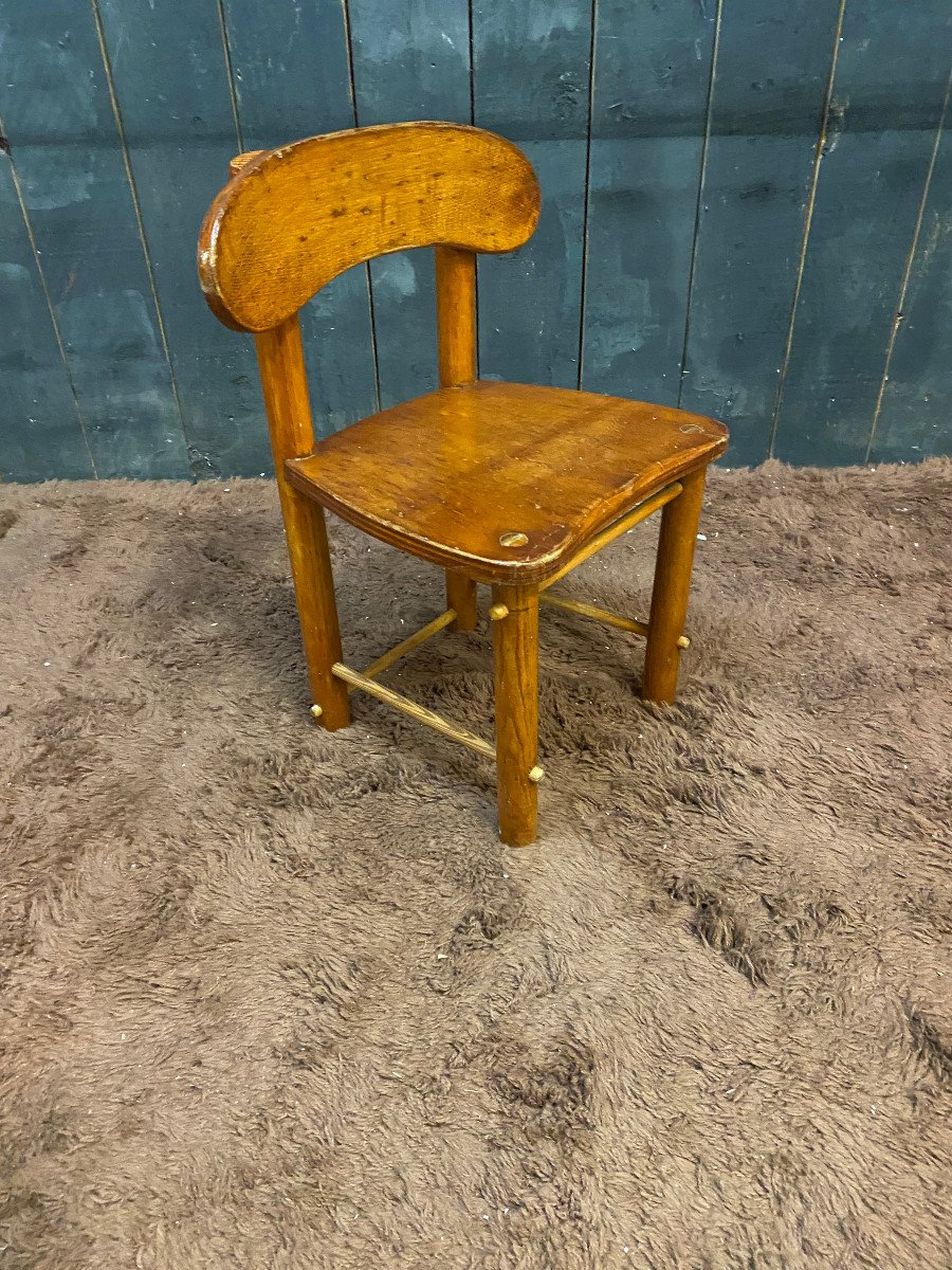  Small Vintage Children's Chair, In The Style Of Pierre Gautier-delaye Circa 1950/1960-photo-4