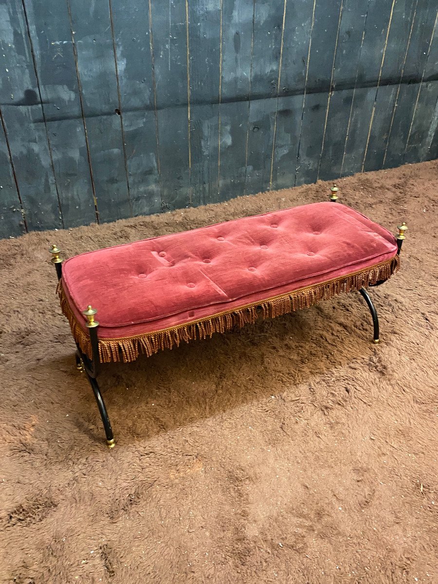 Maison Jansen ( Dans Le Style ) Petite Banquette Circa 1950/1960-photo-3