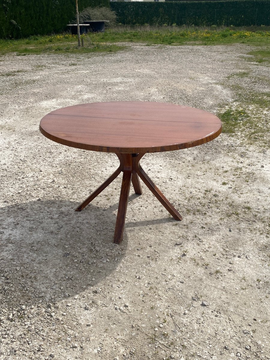 Joseph Andre Motte, Rare Table With Termoformed Cruciform Base, Charron Edition, Circa 1950