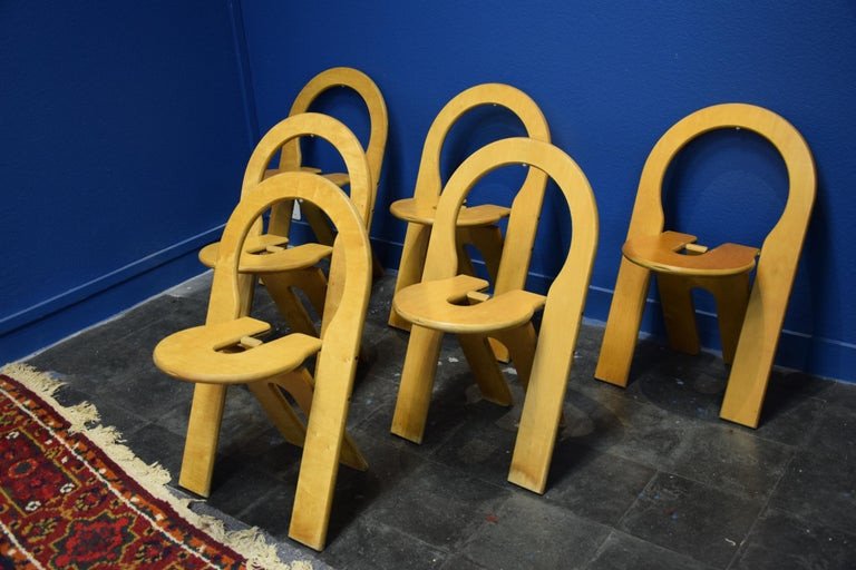 Roger Tallon, Rare Suite Of 6 Folding Chairs, Sentou Edition, Circa 1960-photo-2