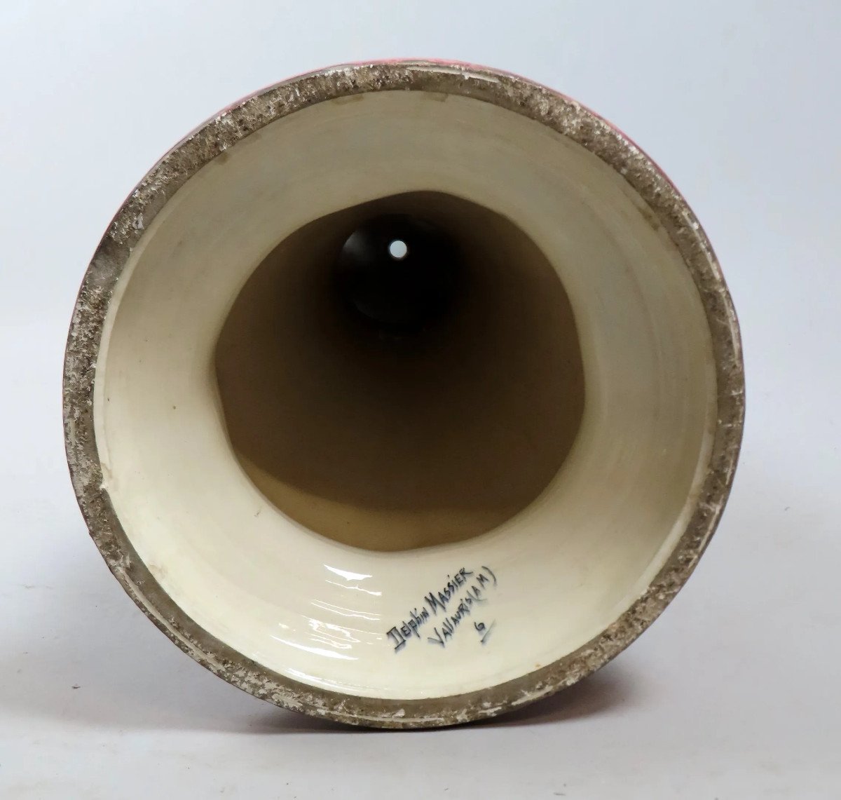 Delphin Massier (1836-1907) Ceramic Column Circa 1900, Signed-photo-4