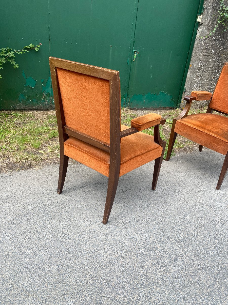 Two Art Deco Armchairs In The Style Of André Arbus Circa 1940-photo-4