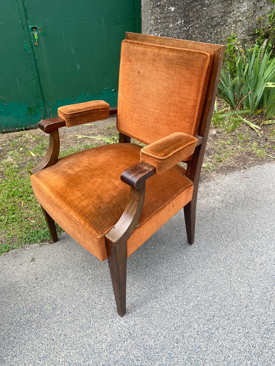 Two Art Deco Armchairs In The Style Of André Arbus Circa 1940-photo-5