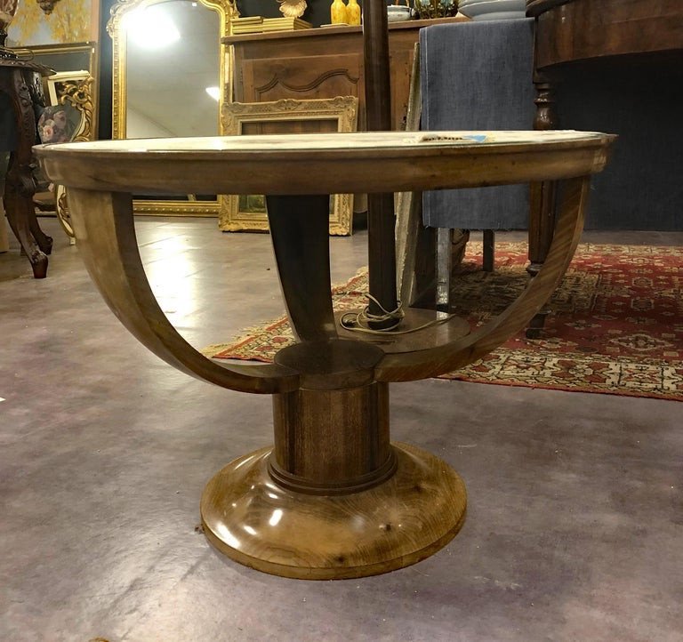 André Arbus, Art Deco Mahogany Pedestal Table; 1938, Original Invoice-photo-3