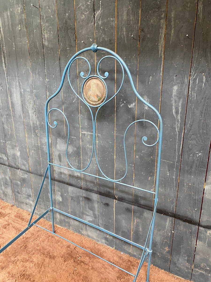 Old Religious Congregation Bed In Wrought Iron Circa 1900-photo-4