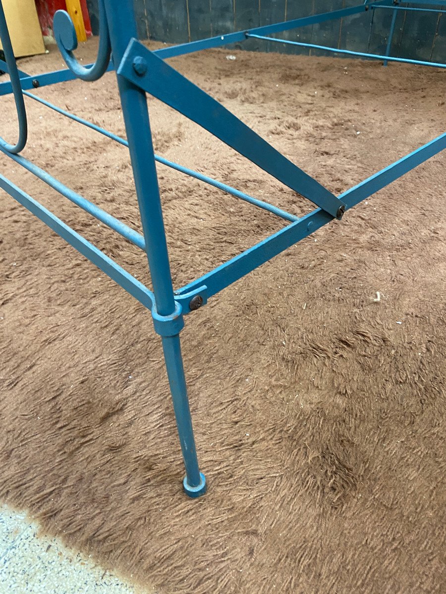 Old Religious Congregation Bed In Wrought Iron Circa 1900-photo-7