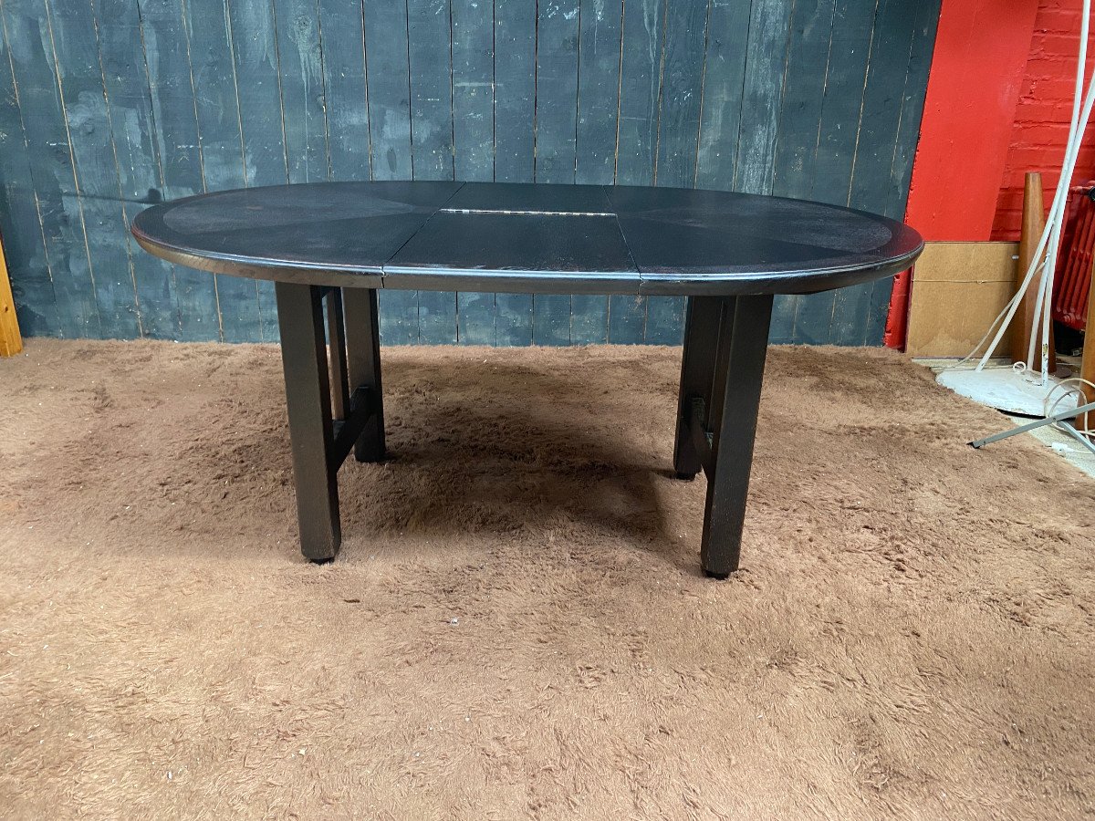 Guillerme Et Chambron, Table In Blackened Oak, Edition Votre Maison Circa 1970-photo-2