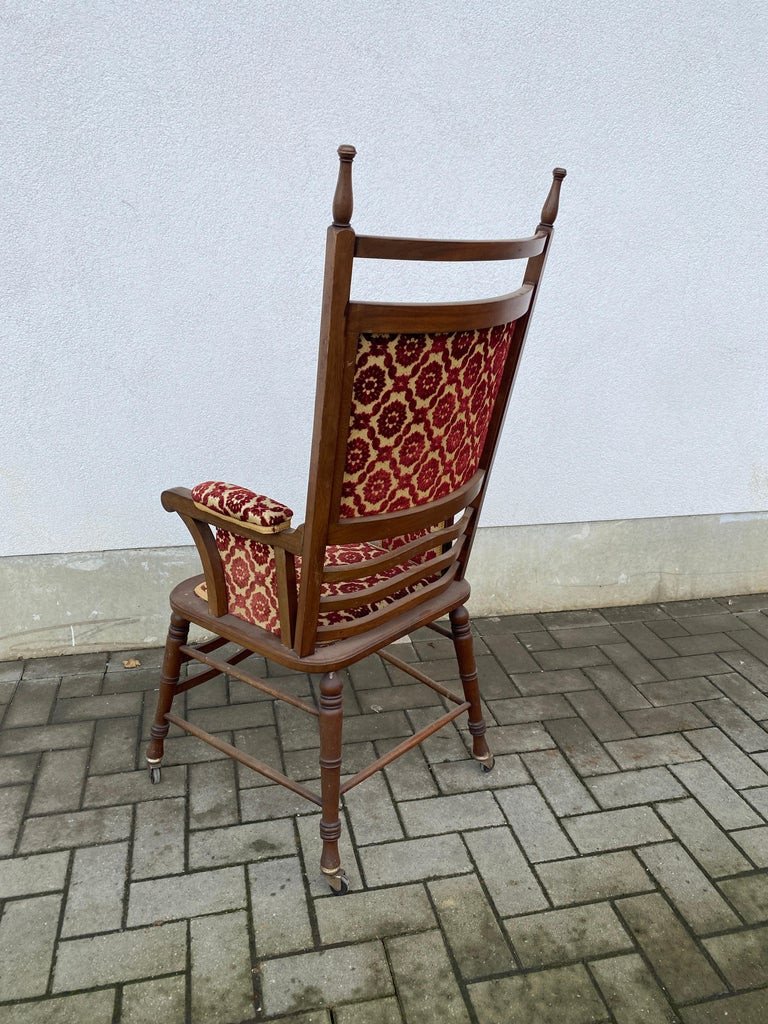 Original Fauteuil 1900  en bois fruitier-photo-3