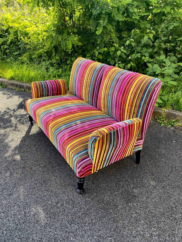 Napoleon 3 Sofa, Restored, Multicolor Velvet-photo-1