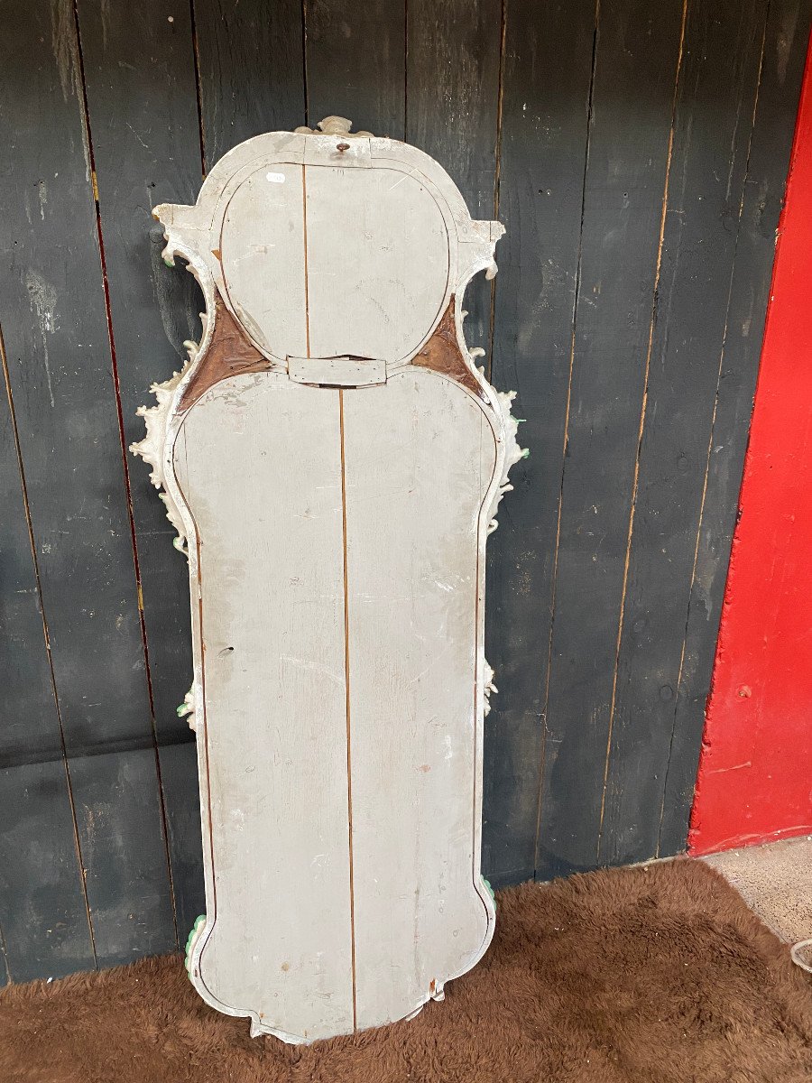 Console Et Son Miroir En Bois Peint Et Patiné Circa 1880 -photo-7