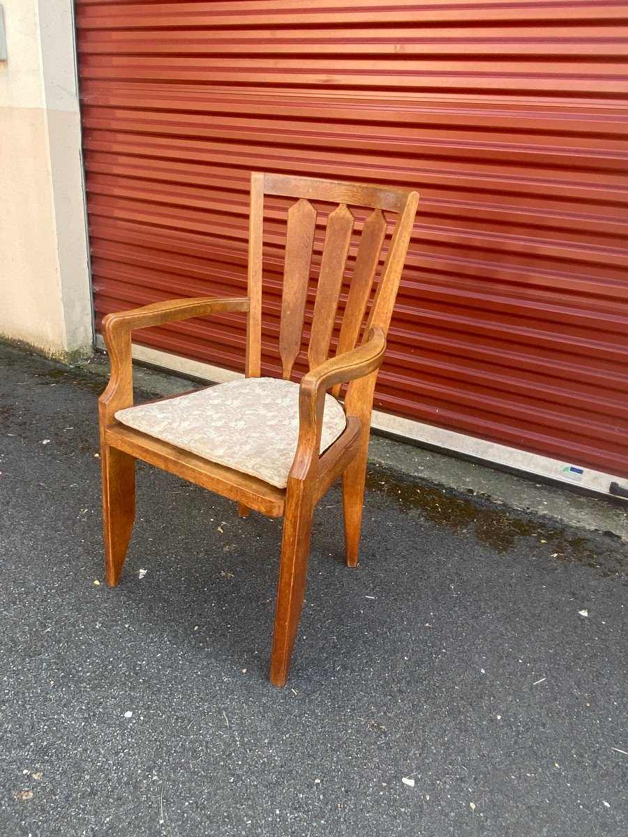 Guillerme Et Chambron , 4 Fauteuils En Chêne Edition Votre Maison Circa 1960/1970-photo-1