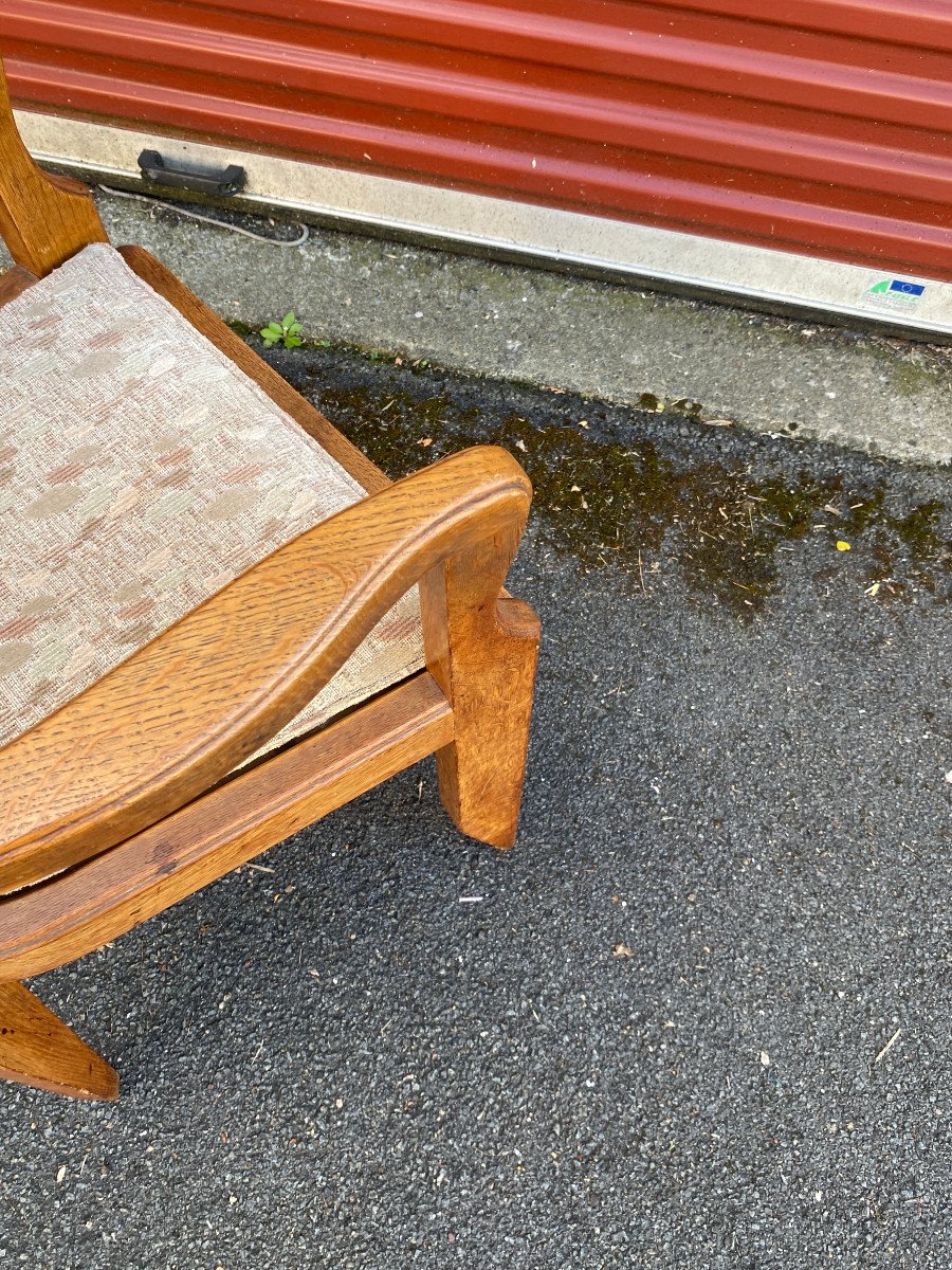 Guillerme Et Chambron , 4 Fauteuils En Chêne Edition Votre Maison Circa 1960/1970-photo-4