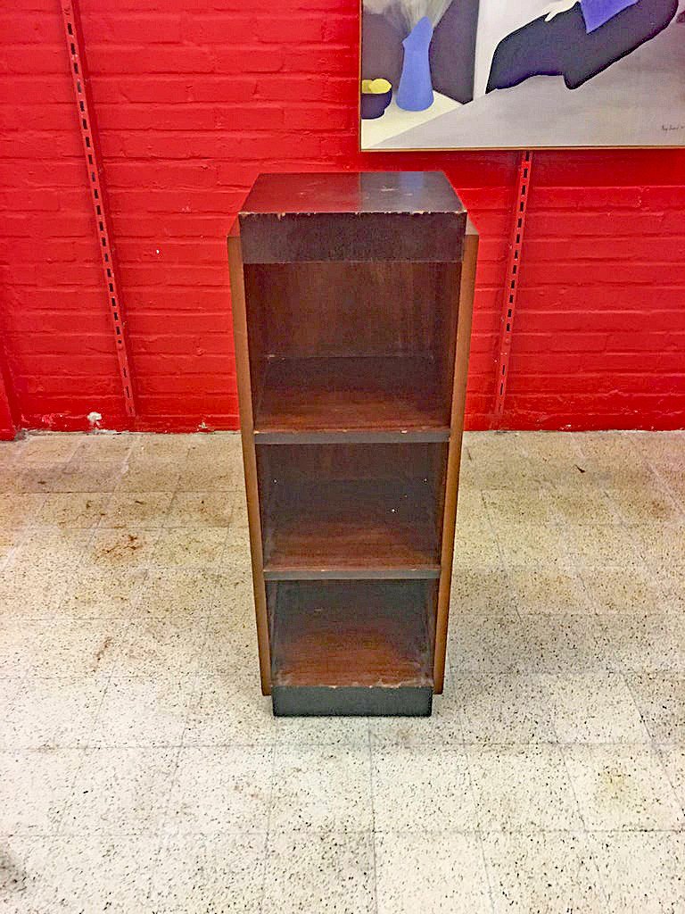 Art Deco Column/bookcase In Mahogany And Macassar Circa 1930-photo-2