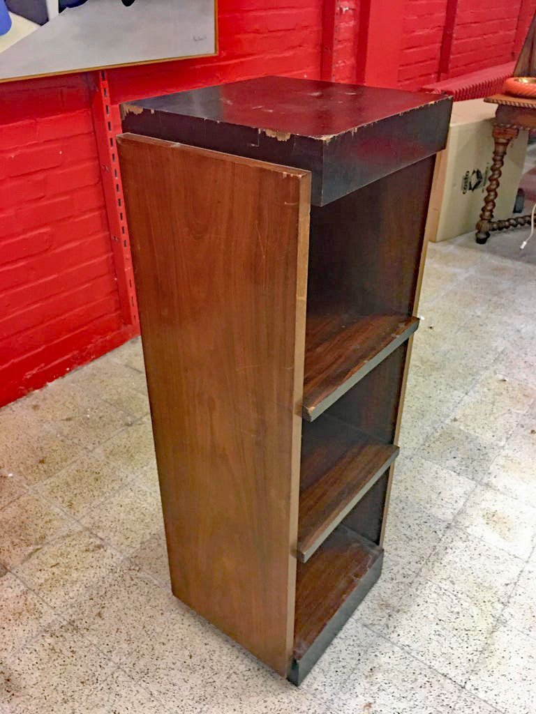 Art Deco Column/bookcase In Mahogany And Macassar Circa 1930-photo-3