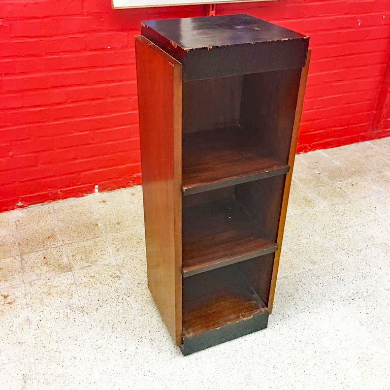 Art Deco Column/bookcase In Mahogany And Macassar Circa 1930-photo-2