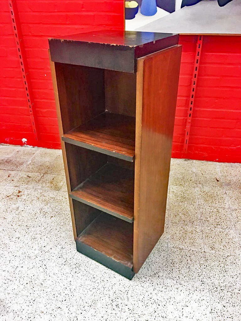 Art Deco Column/bookcase In Mahogany And Macassar Circa 1930-photo-3