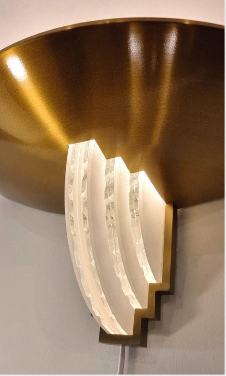 Jean Perzel, Pair Of 542 Bis Wall Lights In Gilded Metal And Frosted Glass. Edition Atelier Perzel-photo-2