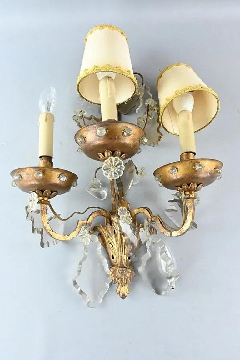 Pair Of Large Wall Lights Attributed To Maison Jansen Circa 1950-photo-3