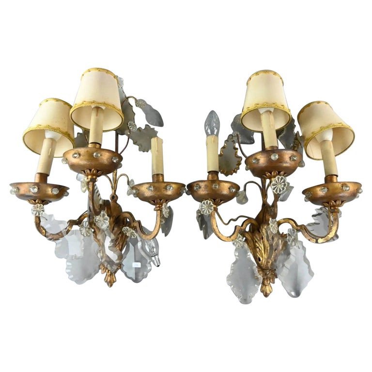 Pair Of Large Wall Lights Attributed To Maison Jansen Circa 1950-photo-2