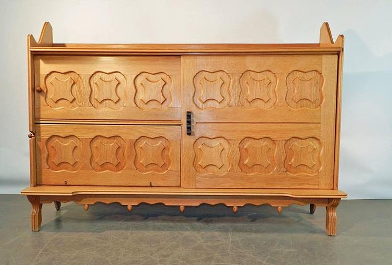 Guillerme Et Chambron, Rare "dario" Buffet Edition Your House Circa 1970-photo-2