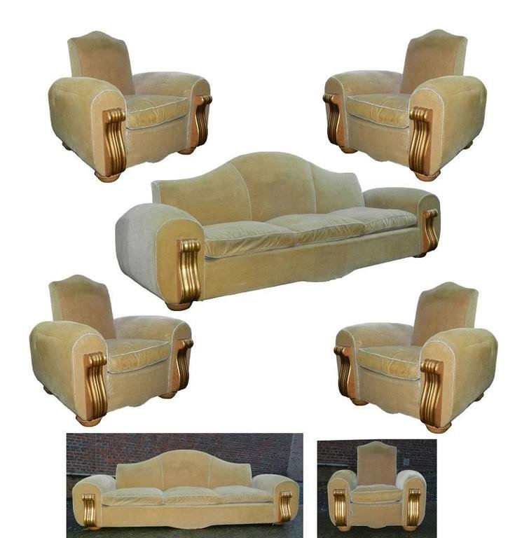 Exeptionnel Salon 1940 Baroque , Comprenant 4 Gros Fauteuils Et Un énorme Canapé