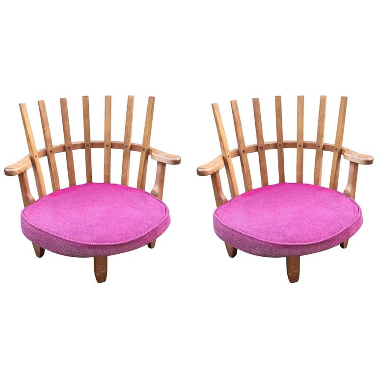 Guillerme Et Chambron , Paire De Fauteuils Edition Votre Maison Circa 1970