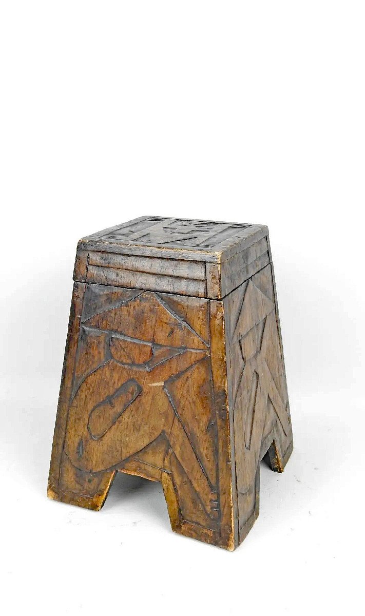 Folk Art Stool Circa 1930/1950 