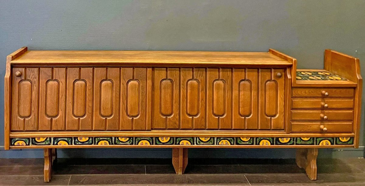 Guillerme Et Chambron, Large “simon” Sideboard Edition Votre Maison Circa 1970