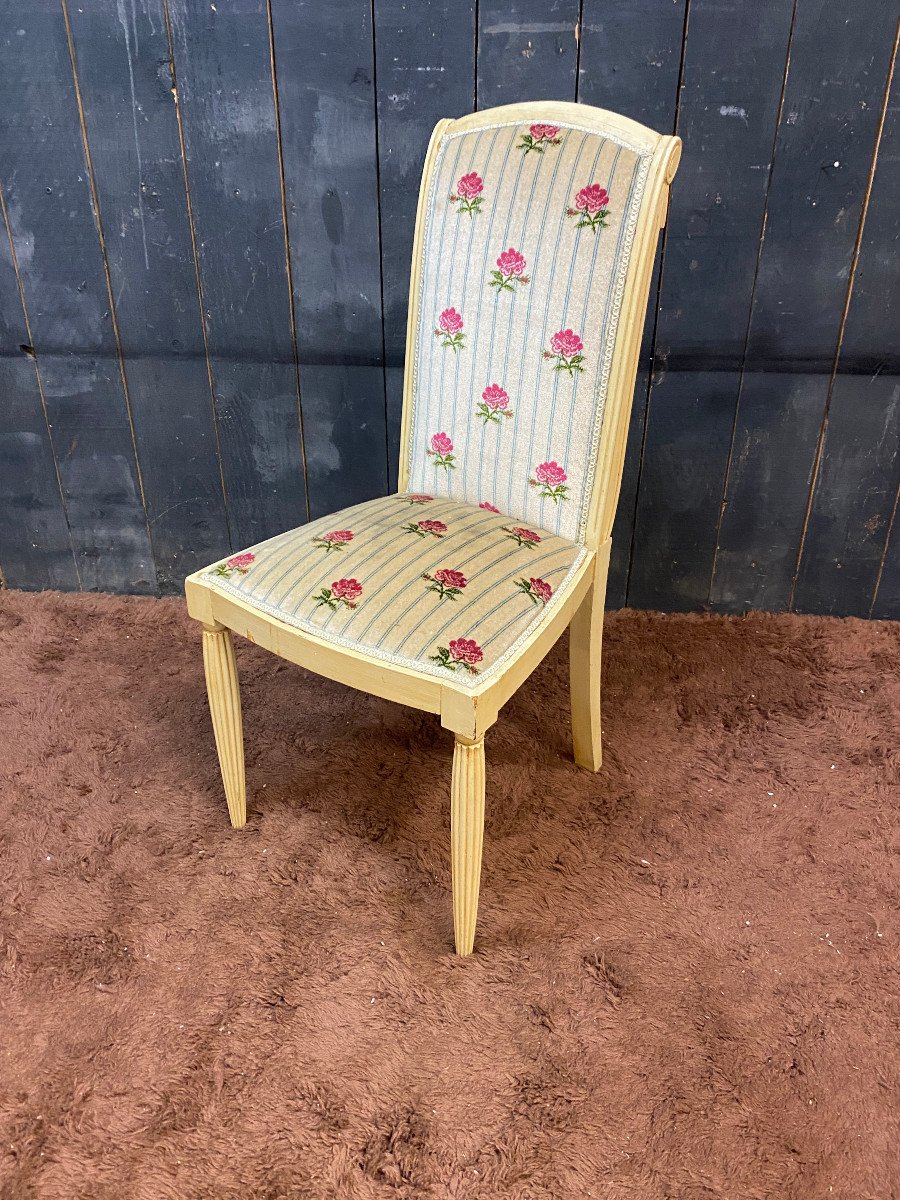 Paire De Chaises Art Deco En Bois Laqué Circa 1920/1930-photo-4