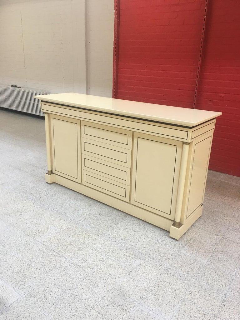 Maison Jean Charles, Buffet Neoclassic En Bois Laqué   Circa 1970-photo-3