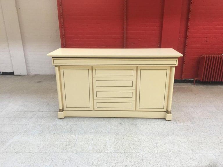 Maison Jean Charles, Buffet Neoclassic En Bois Laqué   Circa 1970-photo-1