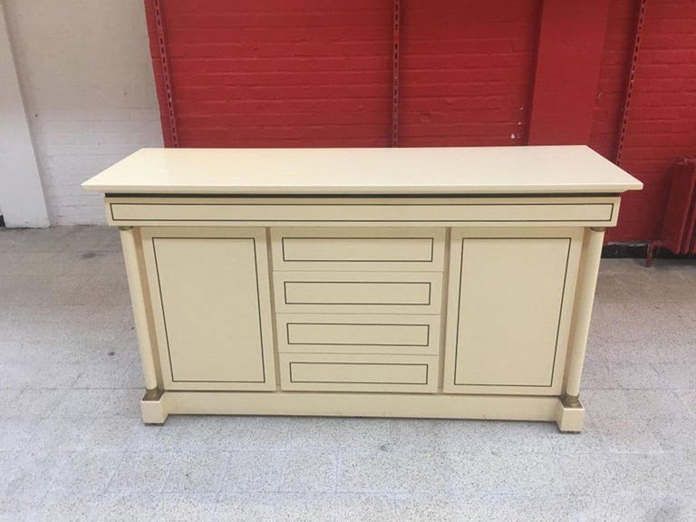 Maison Jean Charles, Buffet Neoclassic En Bois Laqué   Circa 1970-photo-2