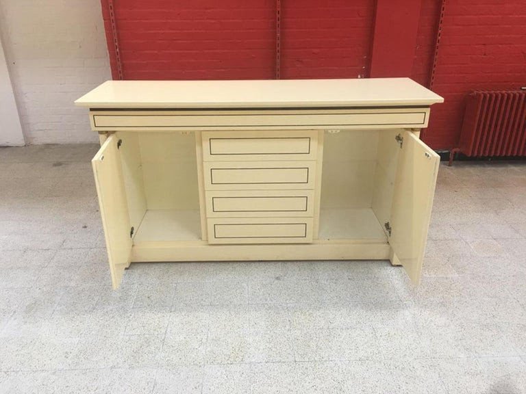 Maison Jean Charles, Buffet Neoclassic En Bois Laqué   Circa 1970-photo-3