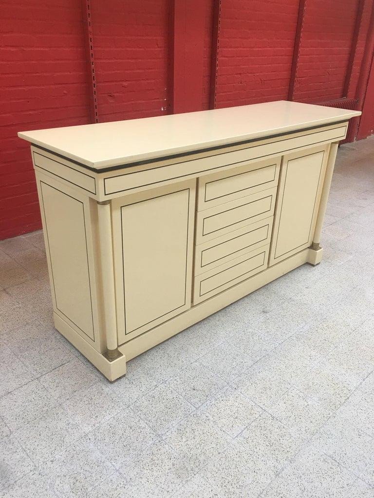 Maison Jean Charles, Buffet Neoclassic En Bois Laqué   Circa 1970-photo-6