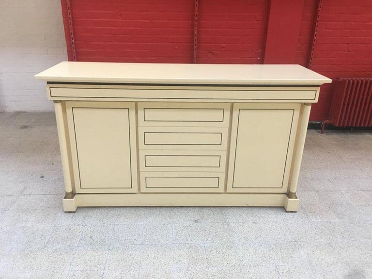 Maison Jean Charles, Buffet Neoclassic En Bois Laqué   Circa 1970